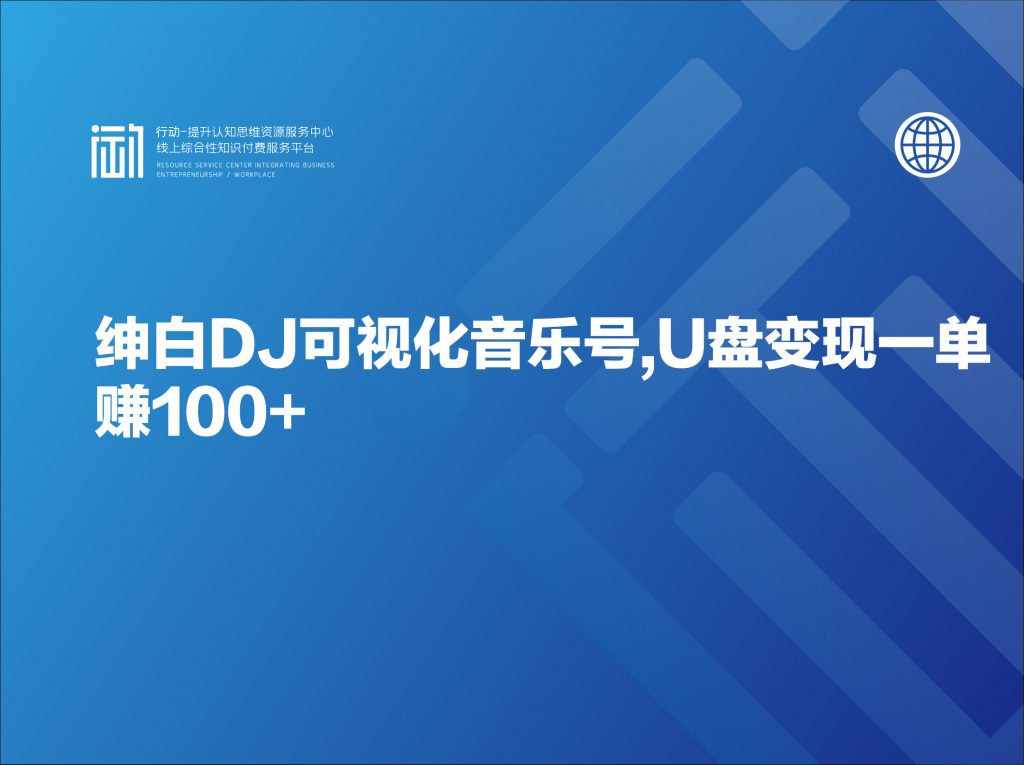 绅白DJ可视化音乐号,U盘变现一单赚100+